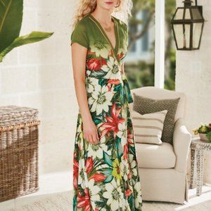 Soft Surroundings Palm Coast Wrap Maxi Dress